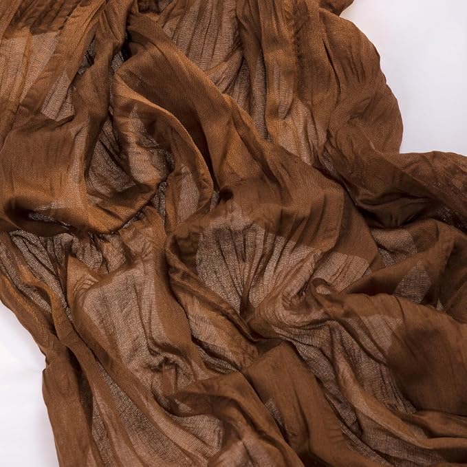 Brown Gauze Cheesecloth Table Runner 10ft Neutral Home Decor | Lightweight - Image 3