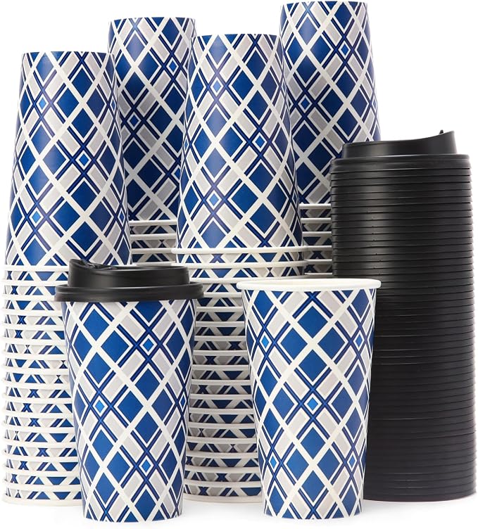 Tamone 100 PACK 16OZ Disposable Coffee Cups by InjectingCreativityandBeautyintoModernLife