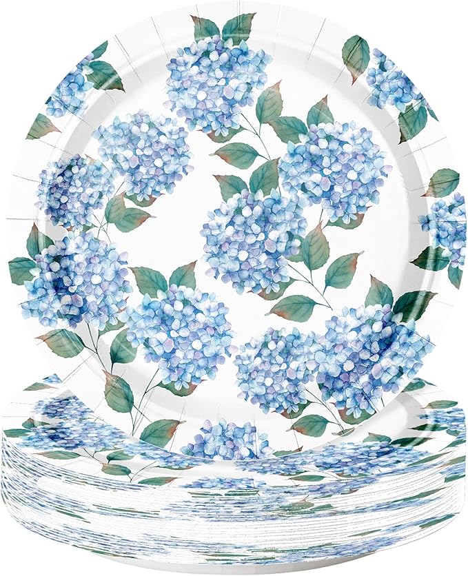 WRAPAHOLIC 25Pcs Floral Paper Plates by WRAPAHOLIC