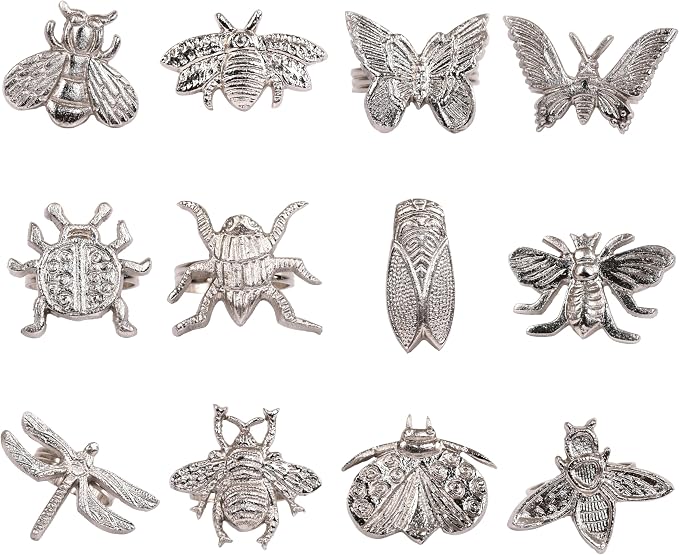 12-Pack Assorted Metal Napkin Rings by ALPHALivingHOME
