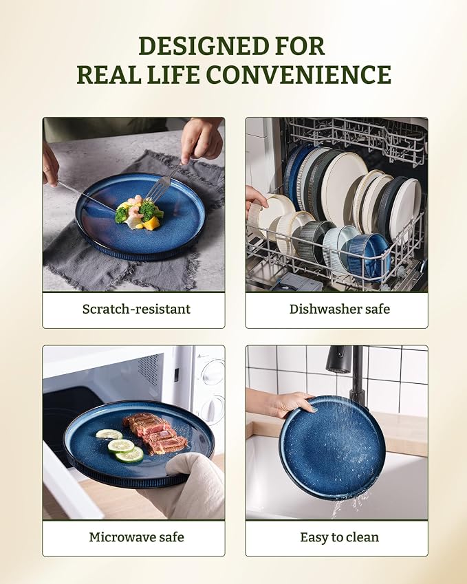 famiware Star Dinner Plates for 6, 10 inches Plate Set, Scratch Resistant - Image 8