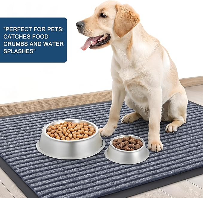 OLANLY Front Door Mat Indoor Outdoor Entrance, Waterproof Heavy Duty Doormat, Fade Resistant, Low Profile, Easy Clean Patio Porch Welcome Floor Mats for Entry, 71x34, Ash Grey