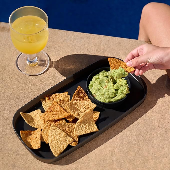 madesmart dipware Small Serving Plate, Stackable & Removable Dip Bowl for Salsa, Queso, Salad, Olives, Dishwasher & Microwave Safe, Multipurpose Plate & Bowl, Teal