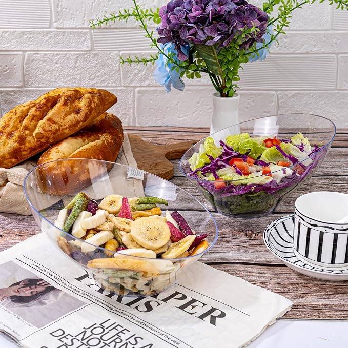 bUCLA 12 Pack Clear Plastic Serving Bowls - 20 OZ Angled Serving Bowls - Image 3
