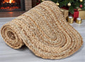 Pack of 1 Handwoven Oval Jute Braided Table Runner 13 x 48 Inch, 100% Natural by MDS