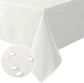 H.VERSAILTEX Linen Textured Table Cloths 60 x 104 Inch Premium Solid Tablecloth Spill-Proof Waterproof Table Cover for Dining Buffet Feature Extra Soft and Thick Fabric Wrinkle Free, Ivory