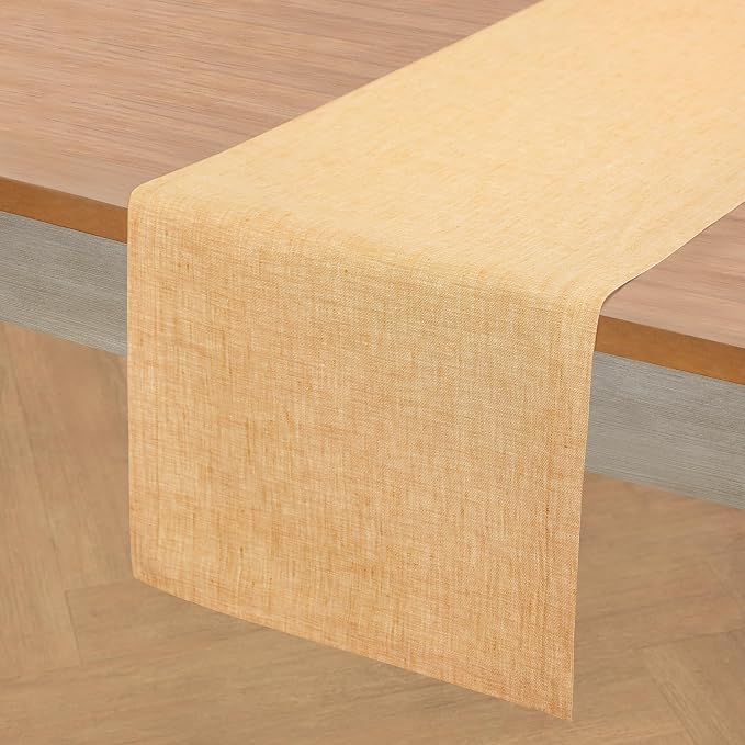 Solino Home 100% Pure Linen Table Runner Golden Nugget, Athena 14 x 120 in | by SolinoHome