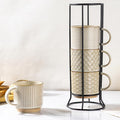 GBhome 12 OZ Stackable Coffee Mugs Set of 4, Ceramic Coffee Cups Set | Coffee by GBhome