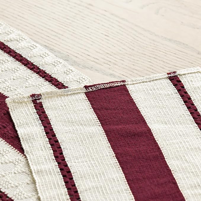 Artoid Mode Red Rustic Woven Table Runner 12x60 Inch | Holiday Farmhouse - Image 7