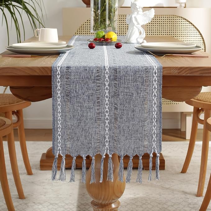 Rustic Boho Table Runner, Farmhouse Table Runners 72 Inches Long - Image 7