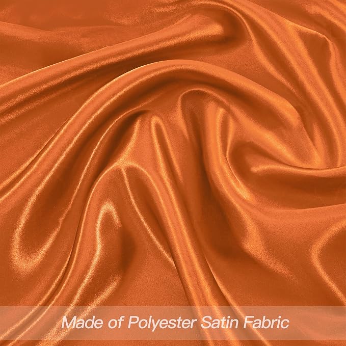 P Pothuiny 24 Pcs Burnt Orange Satin Napkins 17x17 in, Satin Cloth Napkins | - Image 4