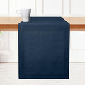 D'Moksha Homes Linen Navy Blue Table Runner 72 Inches Long - 100% Pure Linen 14 x 72 Inch Table Runner for Dining, Easter - Machine Washable