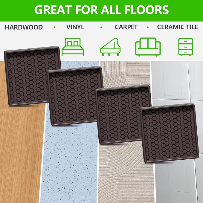 Non Slip Furniture Pads Square, Anti Skid Caster Cups, Anti Slip Furniture - Image 6