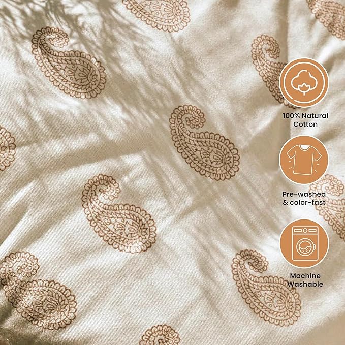 Handmade Cotton Placemats – Artisan Block-Printed Table Placemats | Soft, Washable & Timeless Dining Table Décor for Everyday Gatherings (Paisley Love | Set of 4)