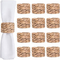 Napkin Rings Set of 12, Farmhouse Table Decor Handmade by Natural Water Hyacinth by COMELLOW
