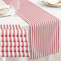 6 Pcs Pink and White Stripe Table Runner, 13 x 72 Inch | Linen Kitchen Dining by Unknown