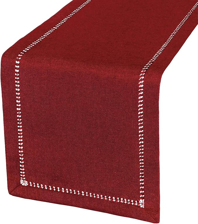 Grelucgo Handcrafted Solid Color Dining Table Runner, Double-Hemstitched by Grelucgo