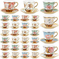 Teenyyou Set of 36 Tea Cups and Saucers Tea Party Decorations Floral Porcelain by Teenyyou