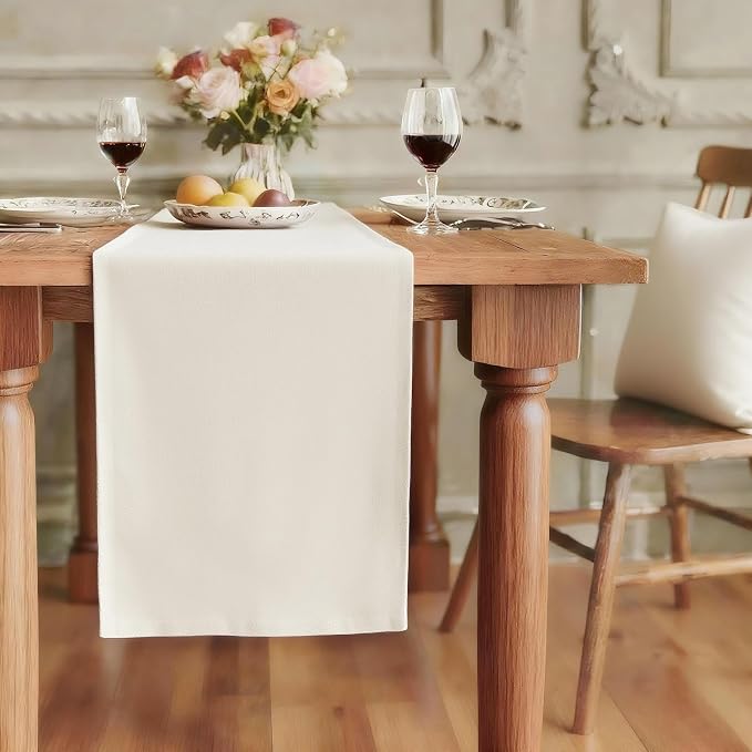 FOLINS&HOME Beige Waterproof Decorative Table Runner 48 Inches Long | 210GSM by FOLINSHOME