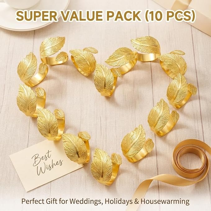 Gold Napkin Rings Set of 10 - Image 9