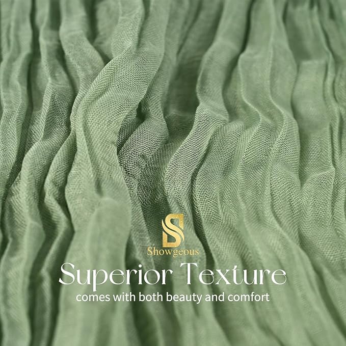 Showgeous 18 Pack Sage Green Cheesecloth Table Runner, 17 x 108 Inches | Boho - Image 4