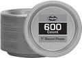 Hanna K. Signature Silver Plastic Plates 7 Inch 600 Count – Heavy Duty by HannaKSignature