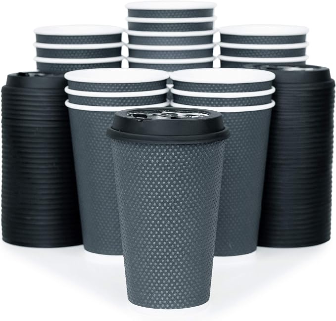To Go Coffee Cups With Lids - 16 oz Disposable Coffee Cup With Lid. Large Togo - Image 2