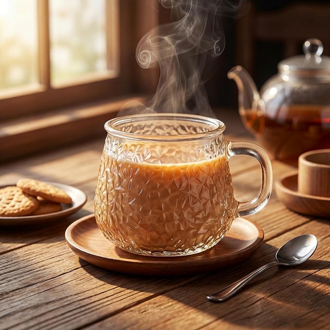 12 Pack Glass Coffee Mugs with Handles, 12 Ounces Glass Breakfast Mugs Bulk - Image 8