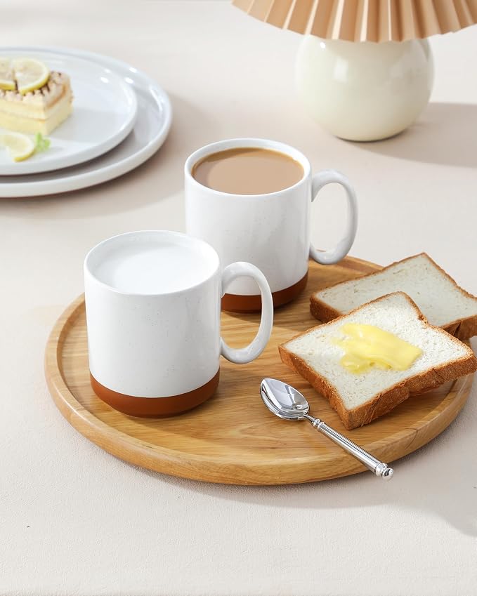 MALACASA 16oz Ceramic Coffee Mugs Set of 4, Stackable Coffee Cups - Image 7