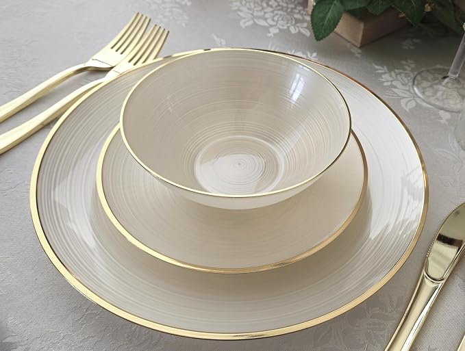 " OCCASIONS " 640pcs set-Wedding Party Disposable Plastic Plate Set -80 x 10'' - Image 2