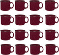 Set of 16 Ceramic Campfire Mugs – 15 Oz, Maroon – Coffee & Tea Cups by GiftsbyDesign