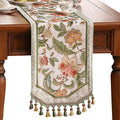 Patdrea Designer Elegant French Velvet Table Runner, Colorful Floral Print by patdrea