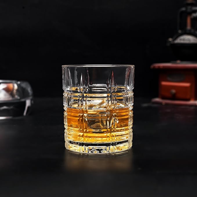 KANARS Crystal Whiskey Glasses, Set of 6 Premium Rocks Glasses in Elegant Gift Box, 10 Oz Old Fashioned Glass Tumblers for Bourbon, Scotch, Irish Whisky, Cocktails, Vodka, Liquor Drinking, Men Gifts
