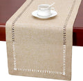 Grelucgo Super Large Handmade Hemstitch Beige Table Runner, Rectangular 14 by by Grelucgo