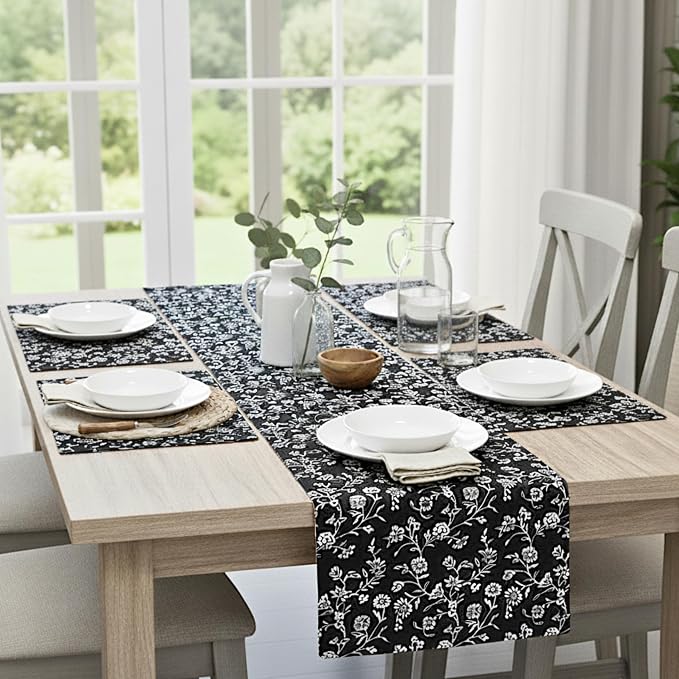 Floral Dining Table Placemats Vintage Flowers Botanical Design Rustic Vintage - Image 5