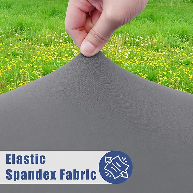 Spandex 6 Foot Rectangle Table Cloth 2 Pack, Elastic Fitted Tablecloths for Picnic, Stretch Washable Patio Table Cover for Outdoor, Camping, Banquet and Parties (Grey, 30"x72")