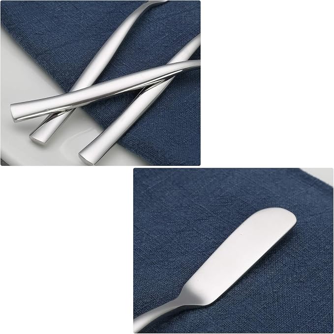Stainless Steel Butter Knife Set of 12, Spreader Knives - Image 4