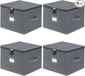 popoly China Storage Containers Inside 12" W x 8" H, Dinnerware Storage Box for Dishes Plate Storage with 24 Felt Dividers, Hold 24 Plates, Hard Shell and Stackable（4PACK