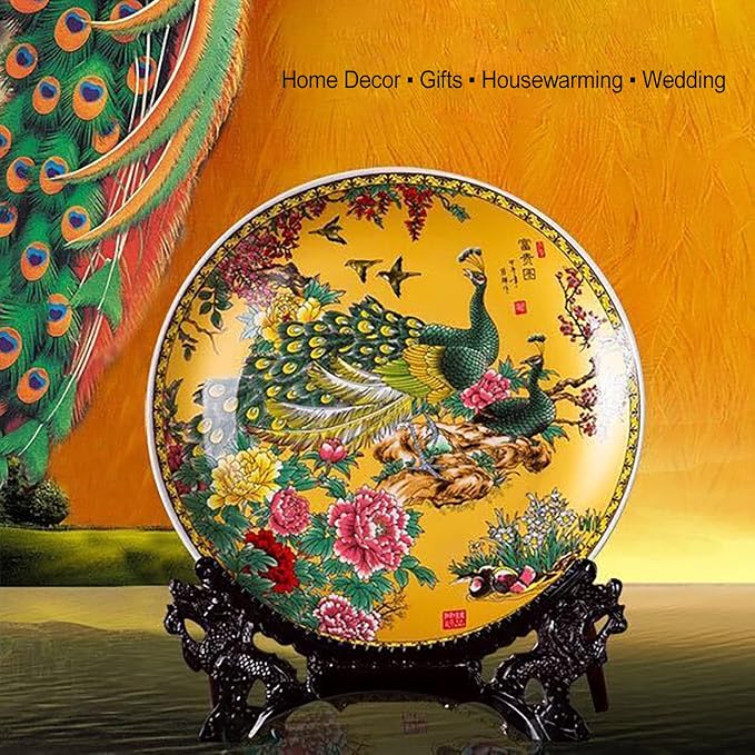 LIYAOLI Decorative Plates for Display, 2024 Chinese Classical Colorful Peacock - Image 2