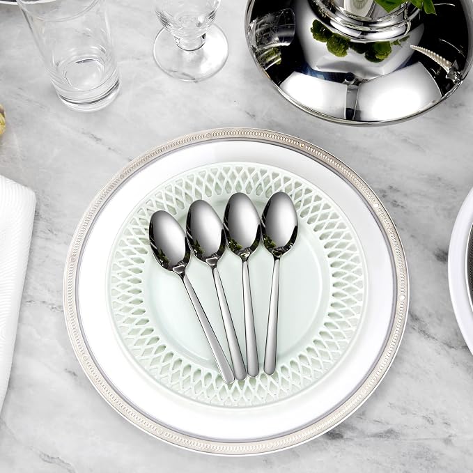 Premium Aline 4-Piece 6.4-Inch Teaspoon Set | 18/10 Stainless Steel Teaspoons; - Image 7