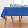 Solino Home Royal Blue Linen Tablecloth 60 x 90 Inch - 100% Pure Linen Hemstitch Table Cloth for Rectangle Tables - Classic Hemstitch, Machine Washable Tablecloth for Spring