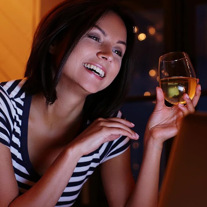 Unbreakable Stemless Plastic Wine Glasses | Reusable | Shatterproof 100% Tritan Plastic | Dishwasher-Safe | BPA-free | Awesome for Indoor & Outdoor | 20 oz, Set of 4