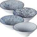 38 oz Japanese Ramen Bowls Set of 4, Large Pho Bowls, 8 Inch Ceramic Blue and by Unknown