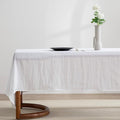 EVERLY 100% Pure Linen Rectangle Tablecloths 60x120 Inches for Dining,Buffet Parties,Picnic,Events,Weddings and Restaurants,Decorative Halloween,Thanksgiving Machine Washable Tablecloths-White