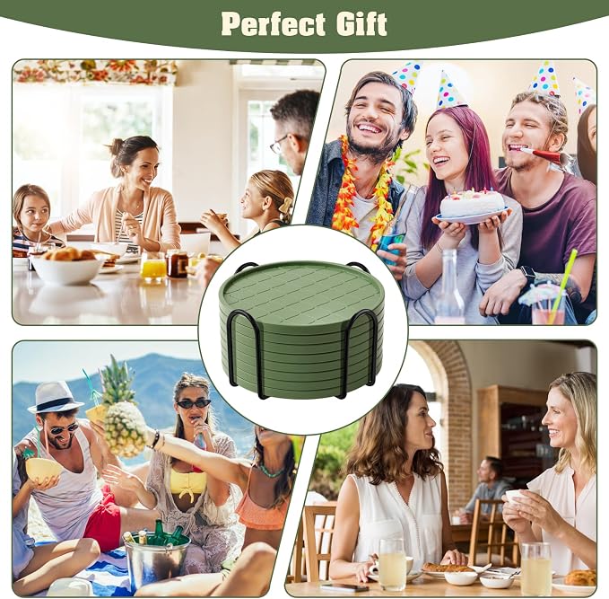 Coasters Set of 8, Hot or Cold Drink Coasters - Image 7