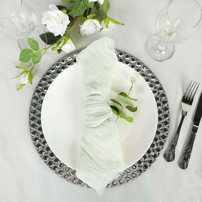 Efavormart 5 Pack 24"x19" Ivory Matte Gauze Cheesecloth Napkins, Classic Cotton - Image 7