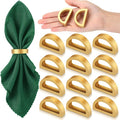 LemonRoad 12 Set Gold Napkin Rings Boho Wedding Wooden Napkin Holders Handmade by Unknown