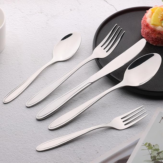 40-Piece Stainless Steel Flatware Set, Cutlery Set Service for 8