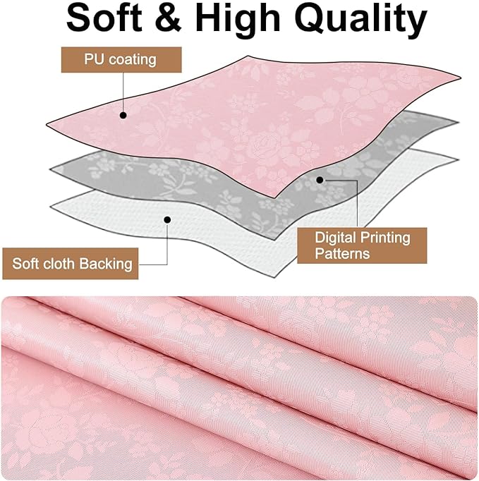 Smiry Square Table Cloth, Waterproof Heavy Duty Vinyl Tablecloths, Wipeable Washable Table Cover for Kitchen, Dining Room & Valentines (Pink, 70" X 90")