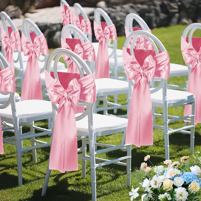 VACVELT Blush Pink Satin Table Runners, 12x72 Inch, 2 Pack, Scalloped Edge | - Image 9